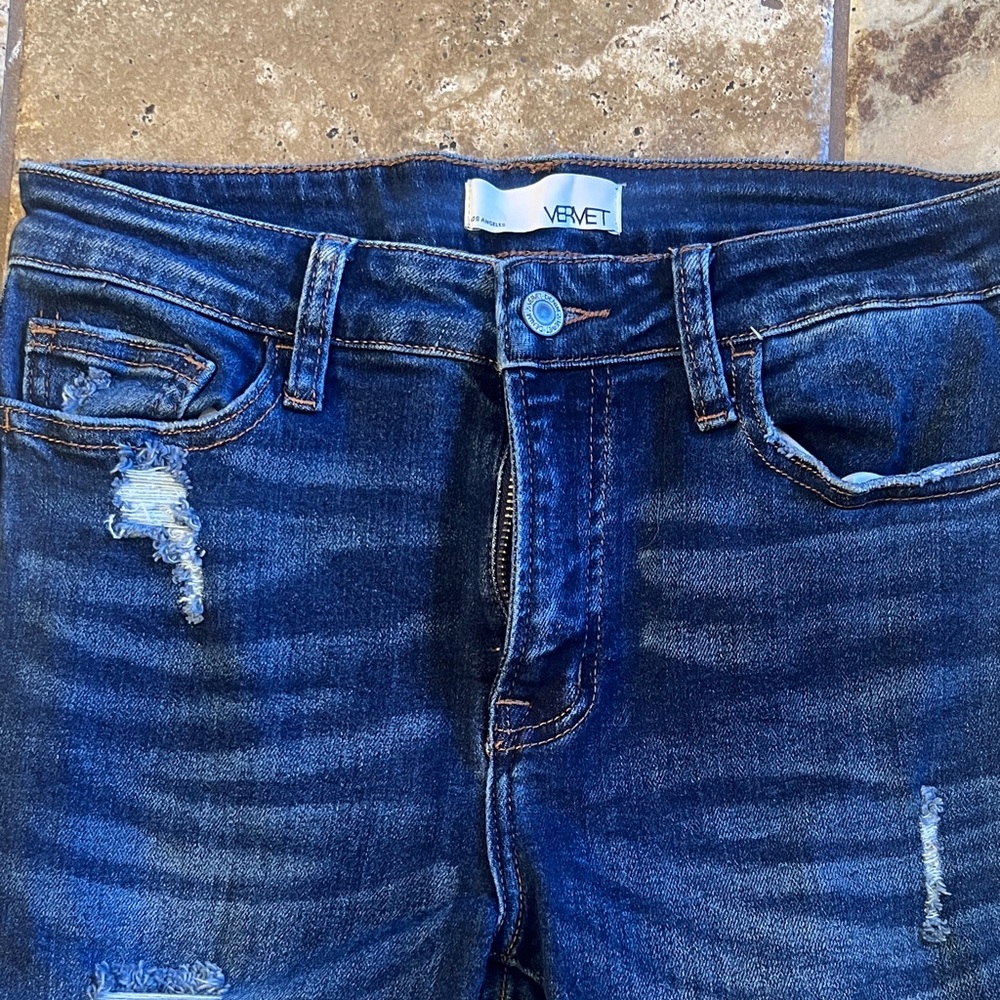 Vervet Women's Distressed Blue Jeans